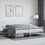 vidaXL Cadre de lit métal avec tête de lit/pied de lit blanc 193x203cm