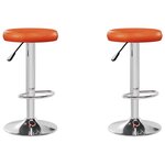 Vidaxl tabourets de bar 2 pcs orange similicuir