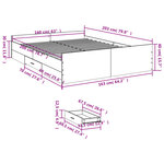 vidaXL Cadre de lit avec tiroirs sans matelas sonoma gris 160x200 cm