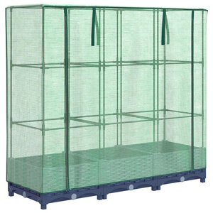 vidaXL Lit surélevé avec housse de serre aspect rotin 120 x 40 x 123 cm