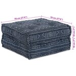 Canapé pouf modulable convertible 2 places en tissu indigo