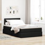 vidaXL Lit avec rangement et matelas avec matelas Noir 120 x 200 cm