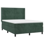 vidaXL Sommier à lattes de lit matelas et LED Vert foncé 140x190 cm
