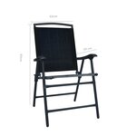 vidaXL Chaises de jardin pliables lot de 2 Textilène Noir