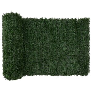vidaXL Clôture Artificielle Vert foncé 1 x 4 m PVC et Acier