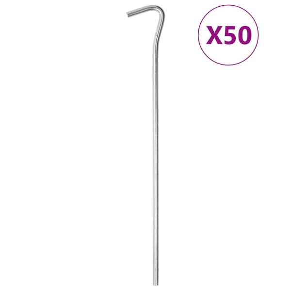 vidaXL Piquets de tente 50 Pièces 23 cm Ø5 mm acier galvanisé