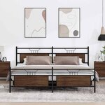 vidaXL Cadre de lit en métal sans matelas chêne marron 200x200 cm
