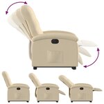 vidaXL Fauteuil inclinable électrique crème tissu
