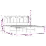 vidaXL Cadre de lit métal sans matelas avec tête de lit noir 150x200cm