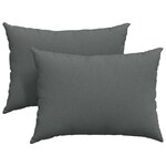 vidaXL Coussins de canapé 2 Pièces Gris foncé 70 x 50 cm tissu