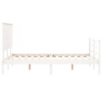 vidaXL Cadre de lit sans matelas blanc 140x190 cm bois massif