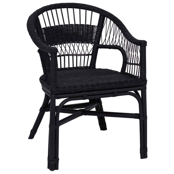 vidaXL Chaise empilable Rotin Noir 60 x 60 x 81 cm