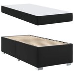vidaXL Cadre de lit avec matelas Noir 100 x 200 cm tissu