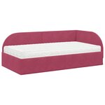 vidaXL Cadre de lit d'angle avec matelas 2 Pièces Rouge Velours