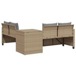 vidaXL Canapé de jardin avec table et coussins en forme de L beige