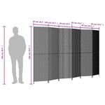 vidaXL Cloison de séparation 6 panneaux gris résine tressée