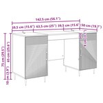 vidaXL Bureau Sonoma gris 142 5 x 50 x 75 cm Bois d'ingénierie
