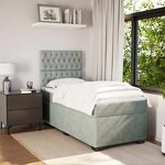 vidaXL Sommier à lattes de lit et matelas Gris clair 90x190 cm Velours