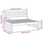 vidaXL Sofa de jardin milieu Bois de Pin Massif Brun Ciré