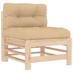 vidaXL Salon de jardin 10 Pièces avec coussins bois massif