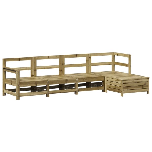 vidaXL Salon de jardin 5 Pièces bois de pin imprégné