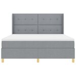 Lit box spring vidaXL avec matelas gris clair 180x200 cm en tissu