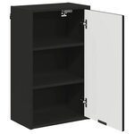 vidaXL Cabinet de salle de bain Montage mural Noir 39 x 23 5 x 65 cm