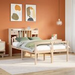 vidaXL Lit bibliothèque sans matelas 135x190 cm bois de pin massif