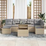 vidaXL Ensemble de canapé de jardin 8 Pièces beige et gris clair