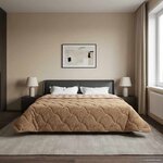 vidaXL Duvet d'hiver Taupe 220 x 240 cm Microfibre et polaire Teddy