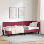 vidaXL Cadre de lit d'angle Rouge bordeaux 80 x 200 cm Velours