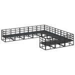 vidaXL Ensemble de canapé de jardin avec coussin 11 Pièces Noir Aluminium