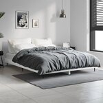 vidaXL Cadre de lit blanc brillant 135x190 cm bois d'ingénierie