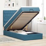 vidaXL Cadre de lit ottoman avec matelas bleu foncé 90x190 cm velours