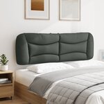 vidaXL Coussin de tête de lit Hvar gris foncé 152 cm tissu