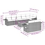 vidaXL Salon de jardin 9 Pièces avec coussins gris résine tressée