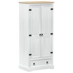 vidaXL Armoires avec tiroir Blanc 76 x 50 x 170 cm Pin massif