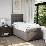 vidaXL Sommier à lattes de lit avec matelas Taupe 90x200 cm Tissu