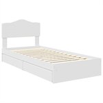 vidaXL Lit de Rangement Blanc 75 x 190 cm Bois d'ingénierie