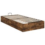 vidaXL Cadre de lit ottoman avec stockage Chêne fumé 193 x 120 x 25 cm