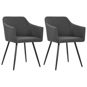 vidaXL Chaises à manger lot de 2 gris foncé tissu
