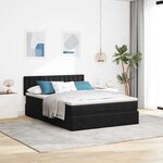 VidaXL Cadre de lit ottoman avec matelas noir 140x200 cm velours