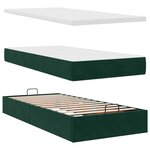 vidaXL Cadre de lit ottoman avec matelas vert foncé 100x200 cm velours
