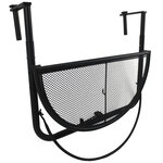 Table suspendue pour balcon dim. 60L x 45l cm hauteur réglable 3 niveaux métal époxy noir