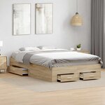 vidaXL Cadre de lit Marron 120 x 190 cm Bois d'ingénierie