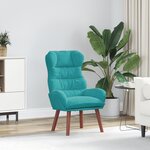 vidaXL Fauteuil relaxant en velours turquoise