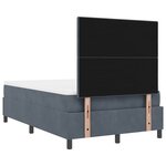 Lit à sommier box avec matelas et LED Gris foncé 120x190 cm en velours