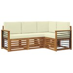 vidaXL Ensembles de canapés avec coussin 4 Pièces Naturel et Crème