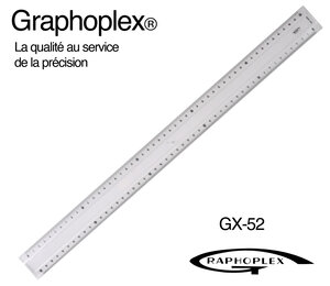 Règle transparente 2 biseaux + bosselage 50 cm