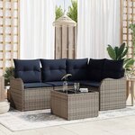 vidaXL Ensemble de canapé de jardin Gris polyrotin